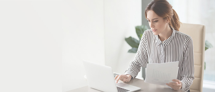 Woman working on computer