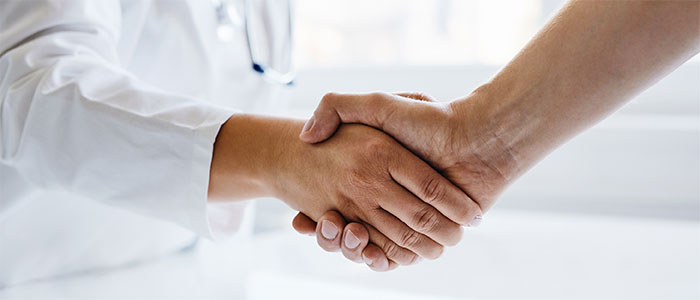 Handshake with a doctor
